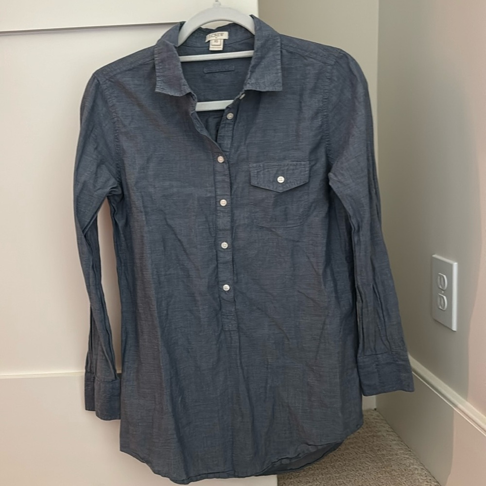 J Crew Women’s Chambray Tunic Blouse